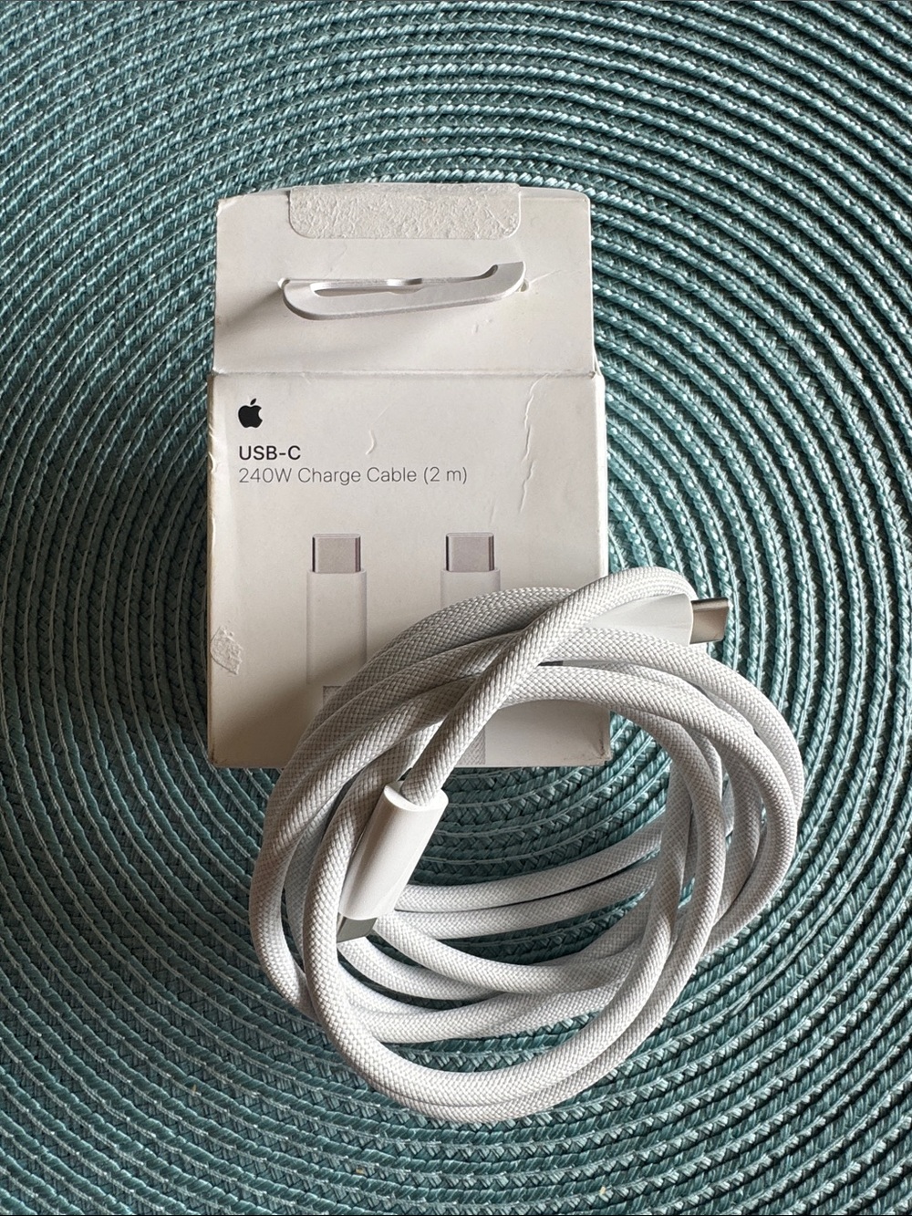Apple USB-C 240W Braided Charge Cable — White
